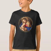 Madonna & Kind Traditionele Religieuze Kerstmis T-shirt (Voorkant)