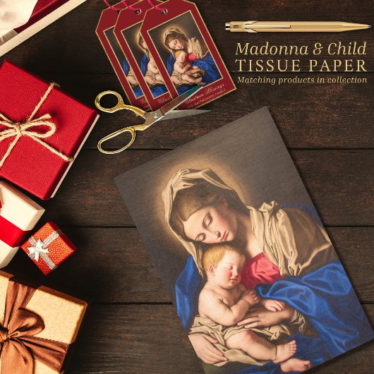 Madonna & Kind Traditionele Religieuze Kerstmis Tissuepapier