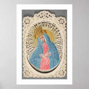 Madonna Koningin van de Hemel op Kant Poster