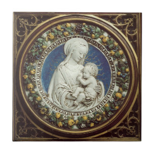 MADONNA MET CHILD RENAISSANCE FLORAL CROWN TEGELTJE