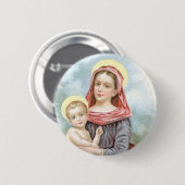 Madonna met Christus Kind Ronde Button 5,7 Cm (Voorkant /achterkant)