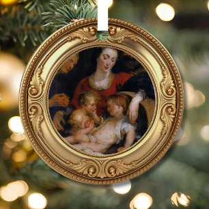 Madonna met de mand Johannes de Doper Jesseboom Metalen Ornament
