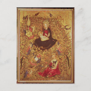 Madonna met een Roos Struik Briefkaart