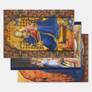 MADONNA MET KIND EN ANGELS , SAINTS Fra Angelico Inpakpapier Vel