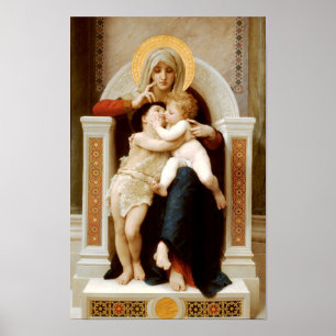 Madonna met kind en Johannes de Doper Poster