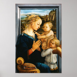 Madonna met kind en twee Angels, Filippo Lippi Poster