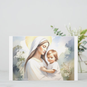 Madonna met kind Jezus Briefpapier