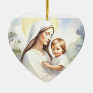 Madonna met kind Jezus Keramisch Ornament