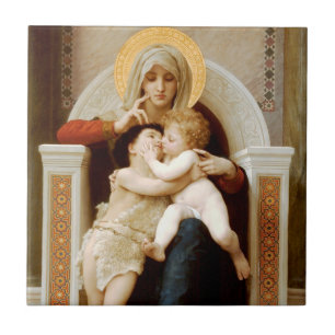 Madonna met kind & Johannes de Doper, Bouguereau Tegeltje