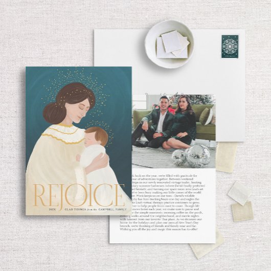 Madonna met kind kerstkaart met religieus thema