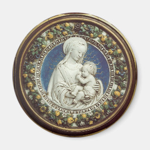 MADONNA MET KIND, rond Magneet