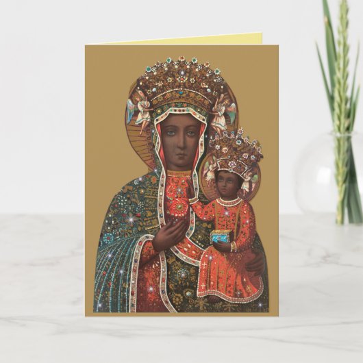 Madonna noire et carte de Noël enfant (Devant)