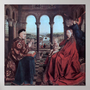 Madonna van bondskanselier Rolin van Eyck - Poster
