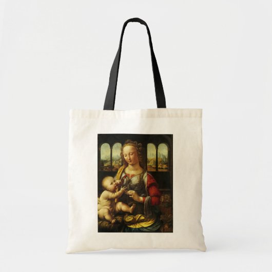 Madonna van de anjer door Leonardo da Vinci Tote Bag (Voorkant)