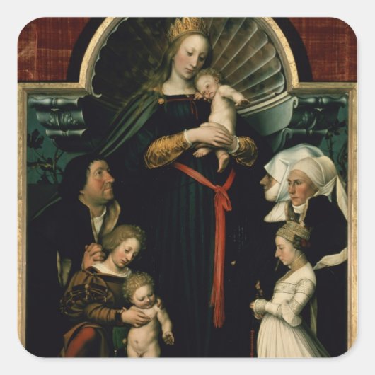 Madonna van de Burgermeister Meyer Vierkante Sticker (Voorkant)