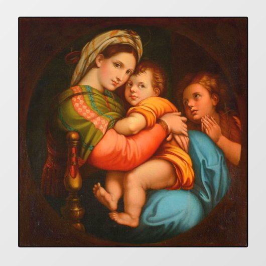Madonna van de fauteuil Raphael 1895 Raamsticker (Vel)