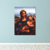 madonna van de garen, Leonardo Da Vinci Canvas Afdruk (Insitu (Houten vloer))