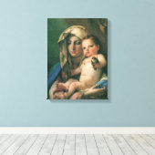 Madonna van de Goldfinch van Tiepolo, kunst Canvas Afdruk (Insitu (Houten vloer))