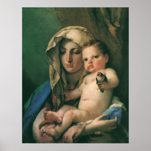 Madonna van de Goldfinch van Tiepolo,  kunst Poster