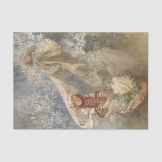 Madonna van de Lelies door Alphonse Mucha Tissuepapier (Voorkant)