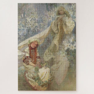 Madonna van de lelies van Alphonse Mucha Legpuzzel