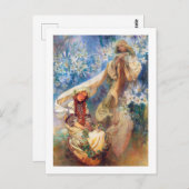 Madonna van de Lily, Mucha Briefkaart (Voorkant / Achterkant)