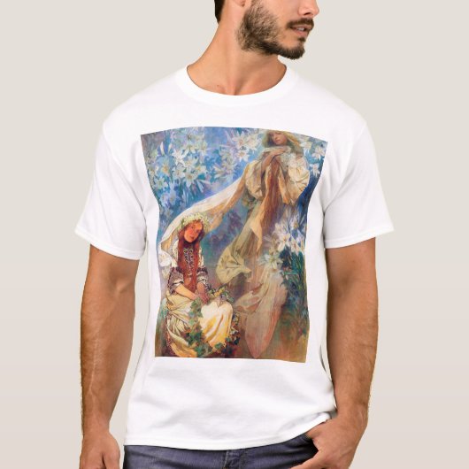 Madonna van de Lily, Mucha T-shirt (Voorkant)