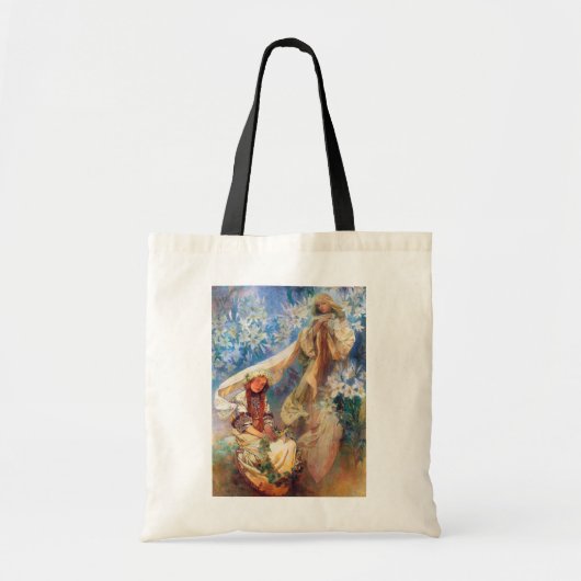 Madonna van de Lily, Mucha Tote Bag (Voorkant)