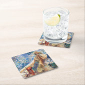 Madonna van de Lily, Mucha Vierkante Kartonnen Onderzetter (Insitu)