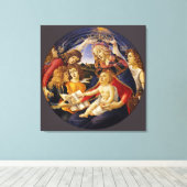 Madonna van de Magnificat door Botticelli Canvas Afdruk (Insitu (Houten vloer))