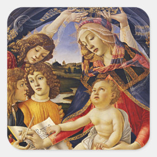 Madonna van de Magnificat door Botticelli Vierkante Sticker