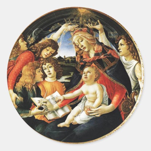 Madonna van de Magnificat Ronde Sticker (Voorkant)