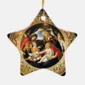 Madonna van de Magnificat/Ruby Gemstone Star Keramisch Ornament (Achterkant)