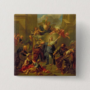 Madonna van de Magnificat Vierkante Button 5,1 Cm