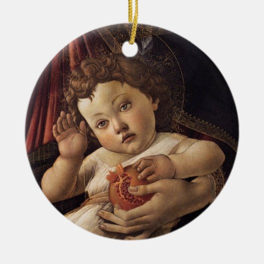 Madonna van de Pomegranaat Keramisch Ornament (Voorkant)