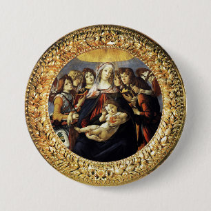Madonna van de Pomegranaat Ronde Button 7,6 Cm