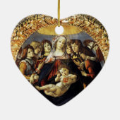 Madonna van de Pomegranaat/Ruby Gemstone Heart Keramisch Ornament (Achterkant)