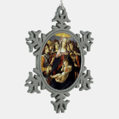 Madonna van de Pomegranaat Tin Sneeuwvlok Ornament (Links)