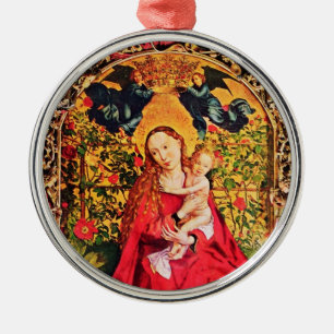 MADONNA VAN DE ROOS BOWER MISTLETOES,HOLLY BERRIES METALEN ORNAMENT