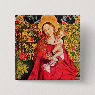 MADONNA VAN DE ROOS BOWER VIERKANTE BUTTON 5,1 CM