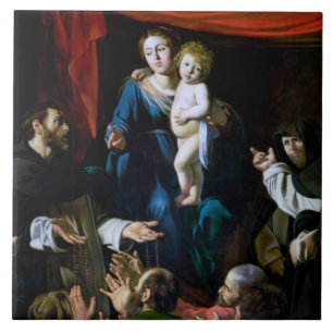 Madonna van de Rosary, Caravaggio Tegeltje