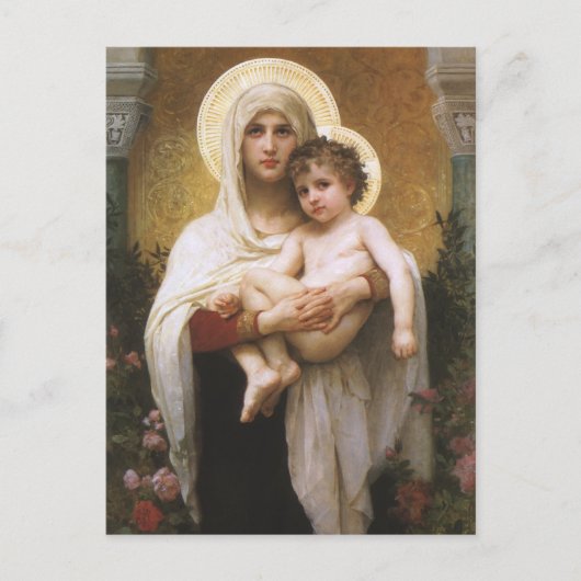Madonna van de Rozen van Bouguereau Briefkaart (Voorkant)