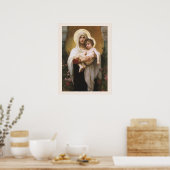 Madonna van de Rozen van Bouguereau Poster (Keuken)
