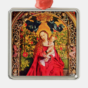 MADONNA VAN DE ROZENKRANS MISSELTOE, HULSTBES METALEN ORNAMENT