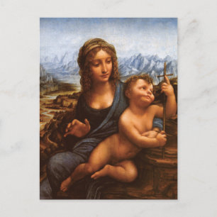 Madonna van de Yarnwinder door Da Vinci Briefkaart