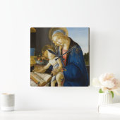 Madonna van het Boek van Botticelli Vierkante Klok (Huis)