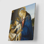 Madonna van het Boek van Botticelli Vierkante Klok (Hoek)