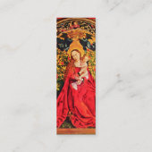 MADONNA VAN HET ROOS BOWER PARCHMENT, Red Ruby Gem Mini Visitekaartje (Achterkant)