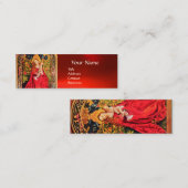 MADONNA VAN HET ROOS BOWER PARCHMENT, Red Ruby Gem Mini Visitekaartje (Voorkant / Achterkant)