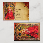 MADONNA VAN HET ROOS BOWER PARCHMENT, Red Ruby Gem Visitekaartje (Voorkant / Achterkant)
